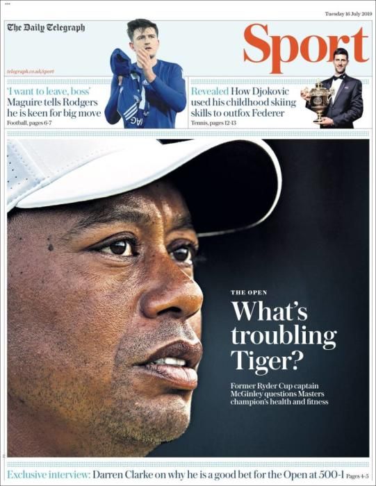 Portada TELEGRAPH SPORT martes 16 julio 2019