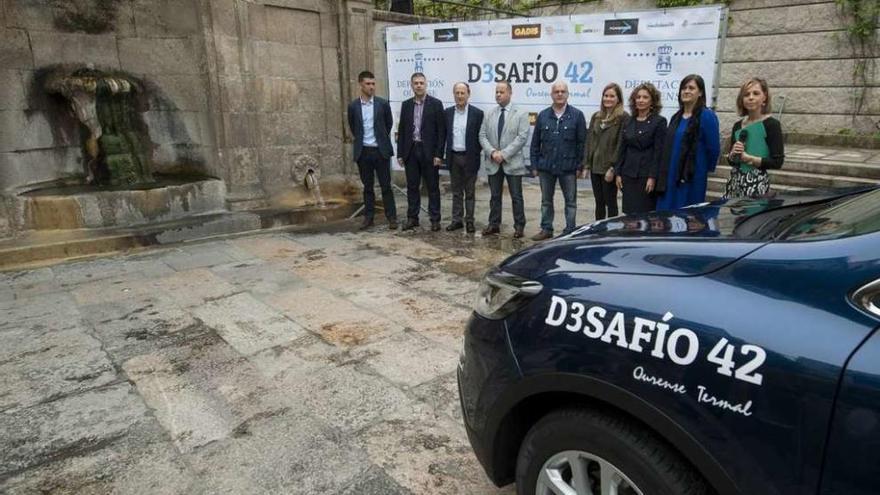 Acto de presentación del Desafío Ourense Termal, ayer en As Burgas. // Brais Lorenzo