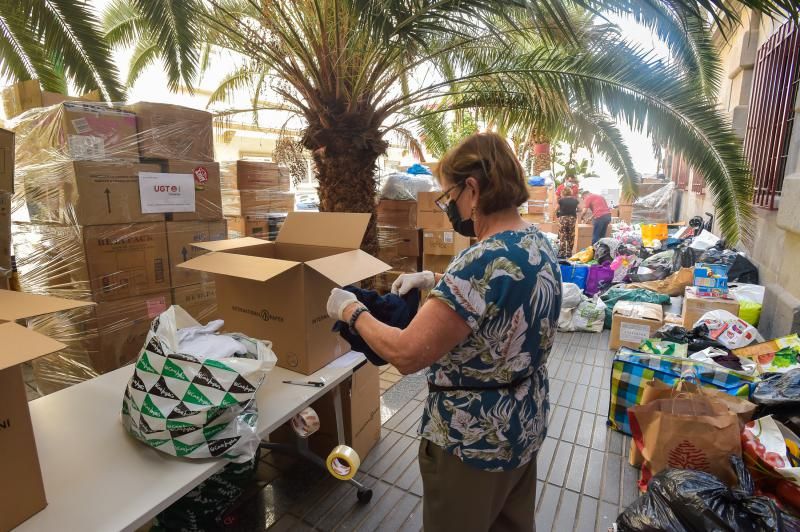 Recogida de ayuda para los damnificado de La Palma en UGT