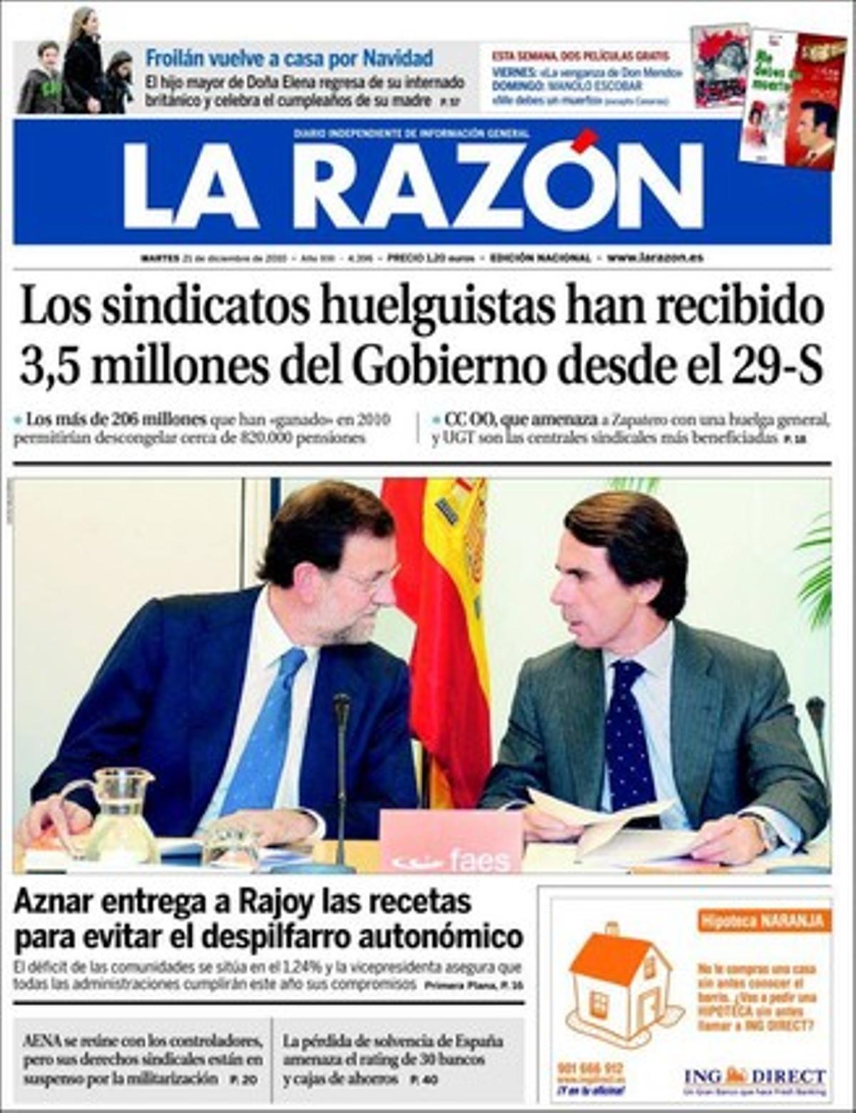 ’La Razón’ destaca en pàgines interiors que Brussel·les aïllarà Bielorússia, l’última tirania que queda a Europa.