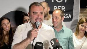 El alcalde de Terrassa Jordi Ballart se dirige a los militantes después de conocer el resultado de las elecciones municipales