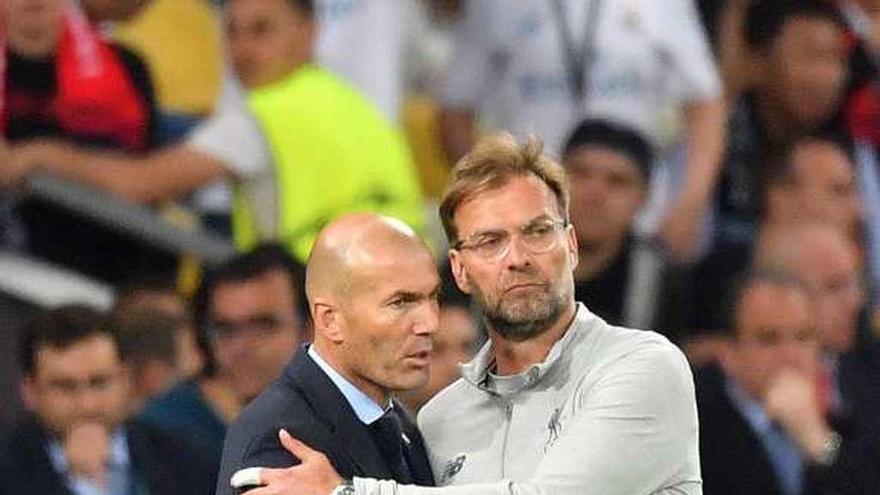 Zidane y Klopp, tras el partido.