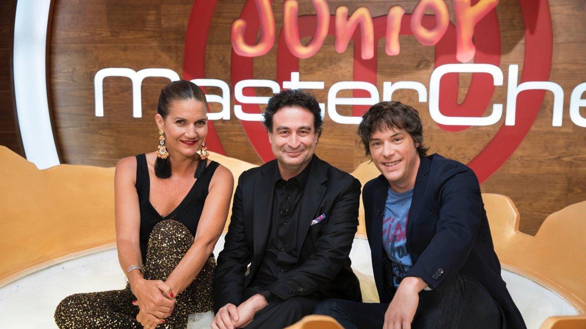 Samantha Vallejo-Nágera, Pepe Rodríguez y Jordi Cruz en el plató de 'Masterchef Celebrity'