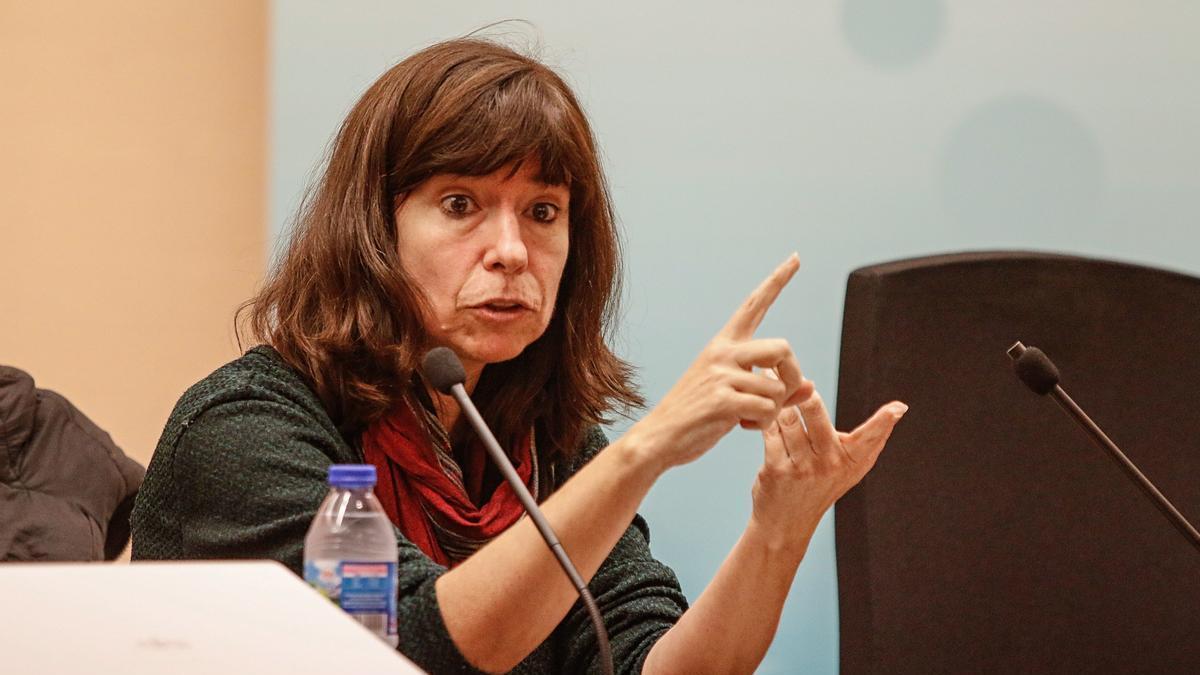 Yayo Herrero durante una conferencia