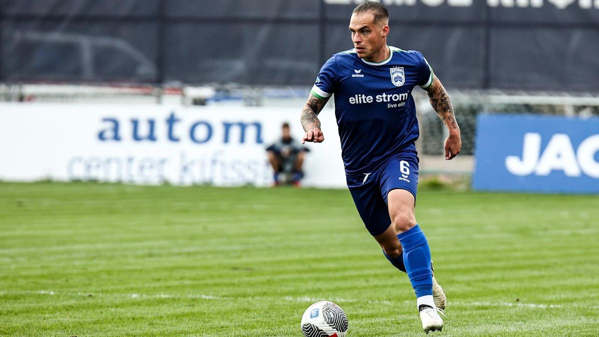Jorge Pombo, en un partido con el Kifisia de la Superliga 2 de Grecia.