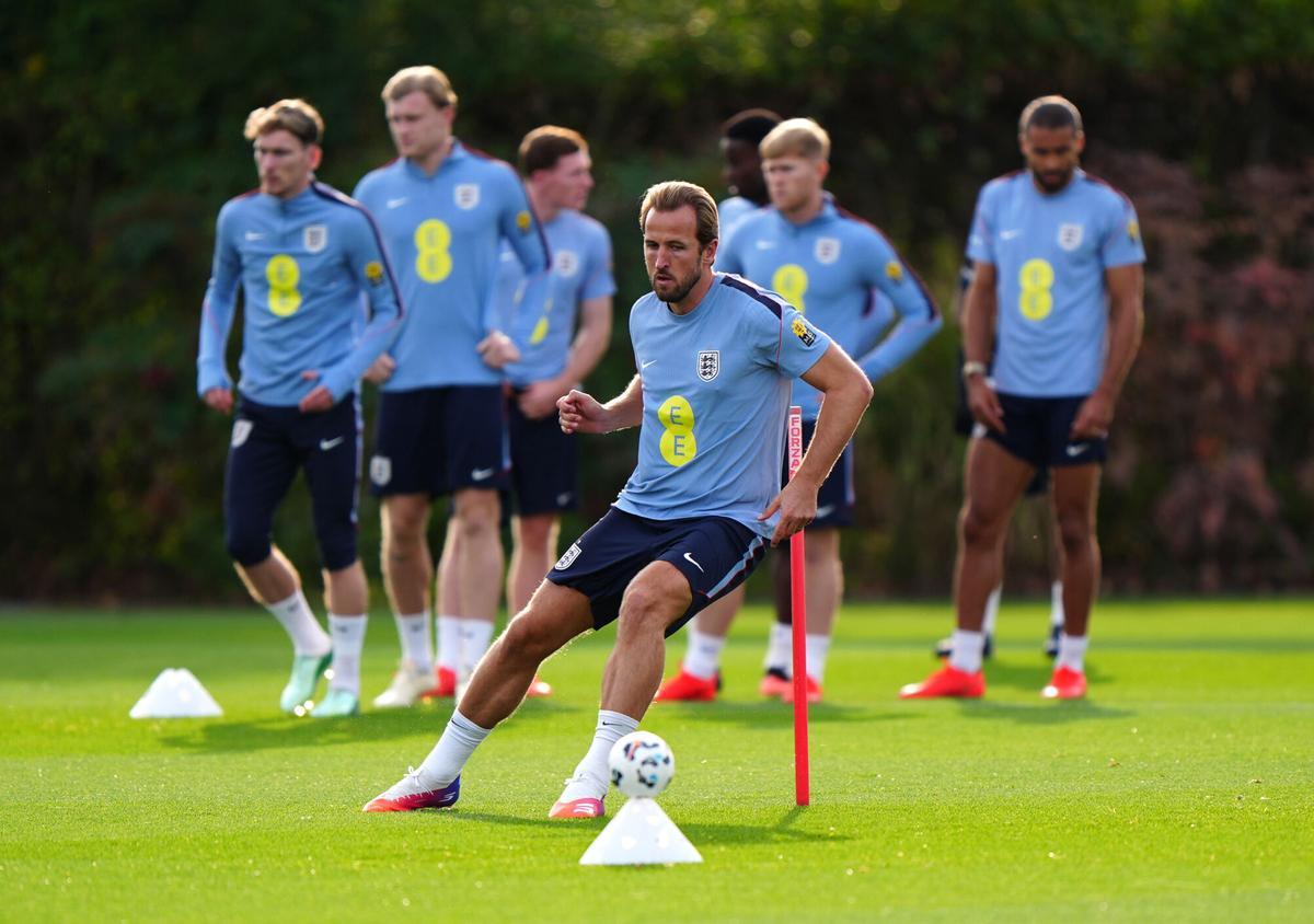 Harry Kane, durante el último entrenamiento de Inglaterra antes de jugar frente a España.