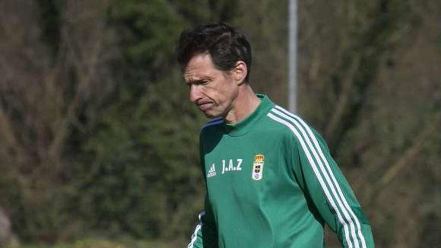 Ziganda, durante un entrenamiento del Oviedo.