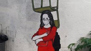 Uno de los graffitis del ’Primo de Banksy’.