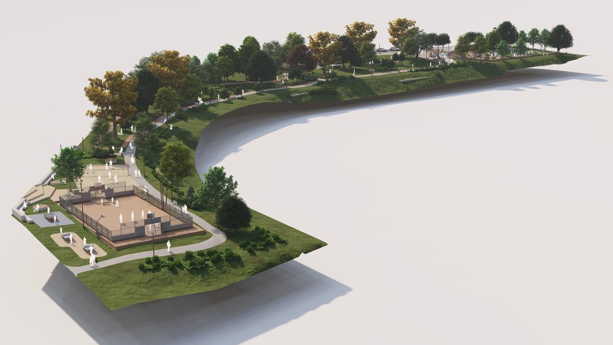 Infografías del futuro parque de La Reconquistas en la zona oeste de Pola de Siero