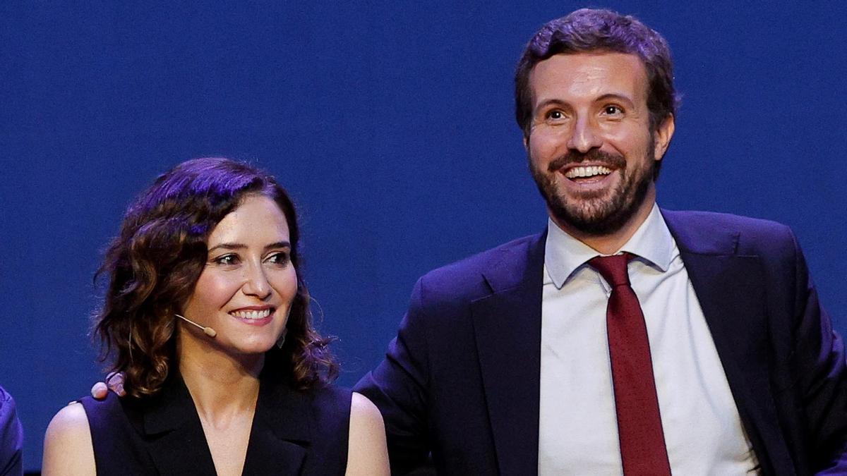 Isabel Díaz Ayuso y Pablo Casado, en la convención nacional del PP en Valencia