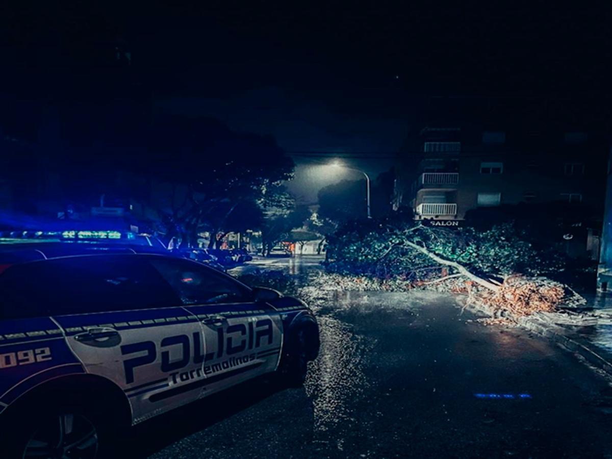 El viento ha soplado con fuerza en Torremolinos provocando numerosas incidencias.