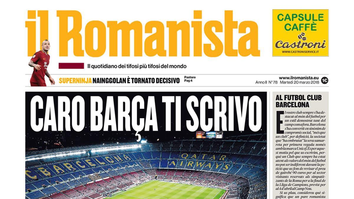 Il Romanista le envió una carta a Bartomeu