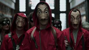 Icónica imagen de la exitosa serie española ’La casa de papel’.