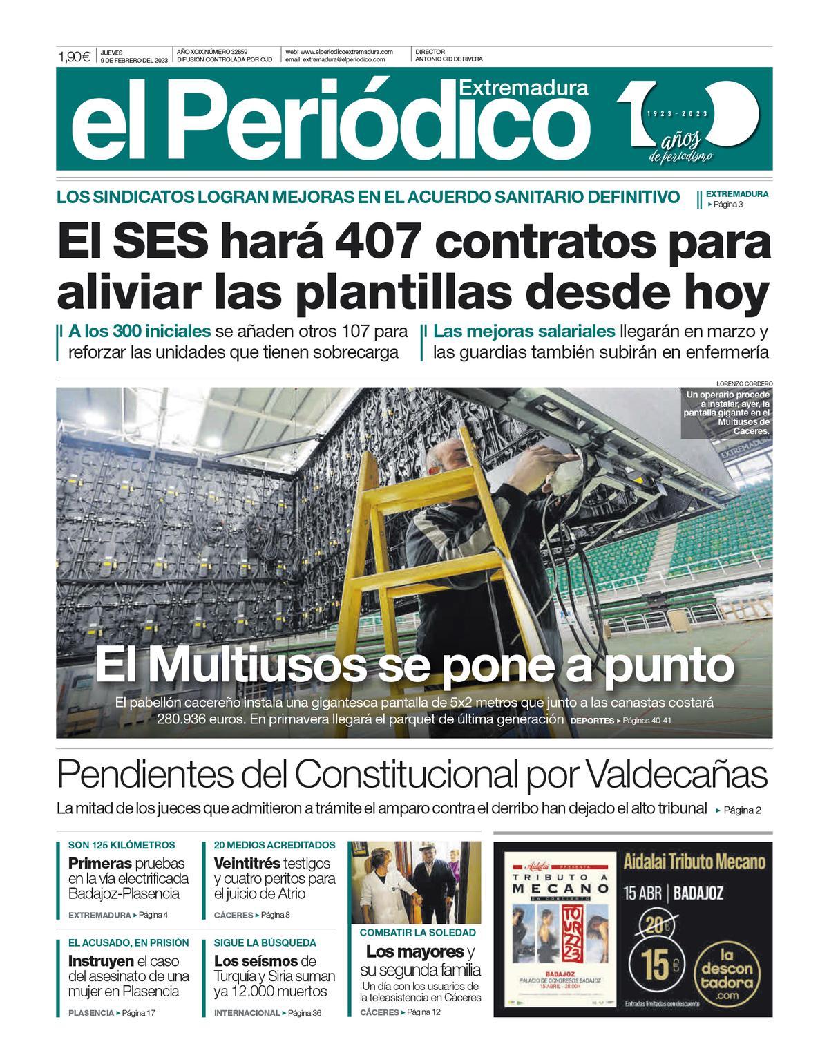 Consulta la portada correspondiente al día 9 de febrero de 2023