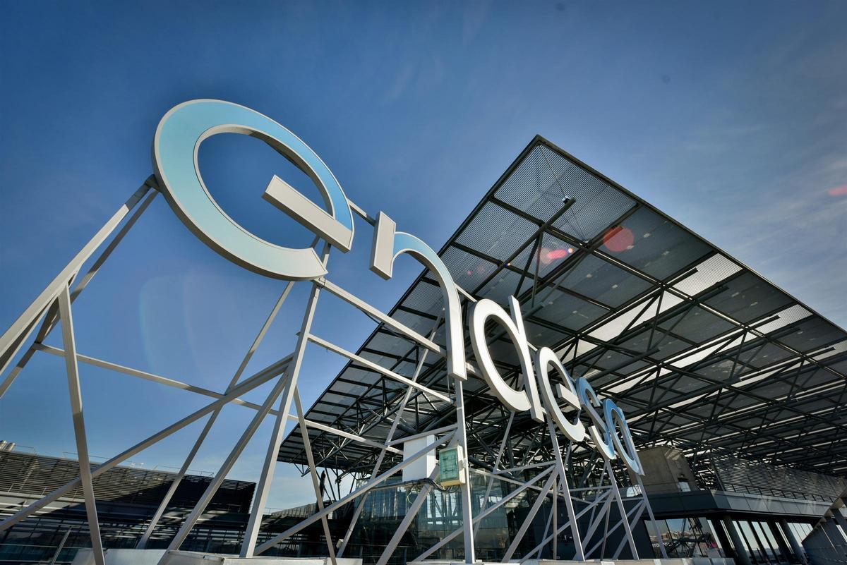 Das Endesa-Logo an einem Gebäude des Stromversorgers.