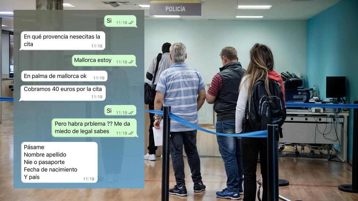 La cola en la oficina de Extranjería y un extracto de la conversación con le vendedor.