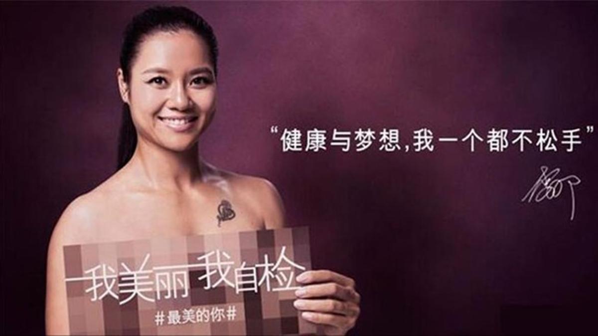 La mejor tenista china protagoniza una campaña contra el cáncer de mama