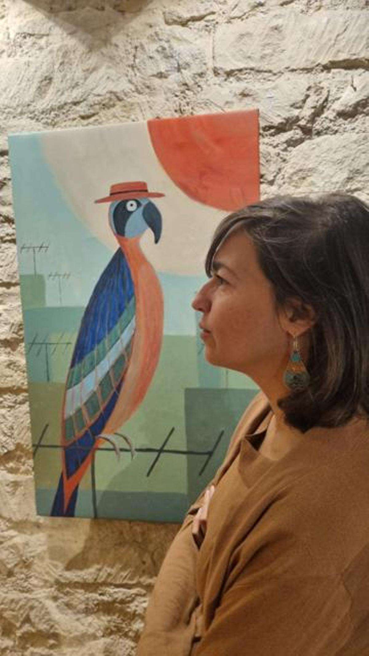 Los pájaros son los protagonistas de las obras de Olivia Baeza.
