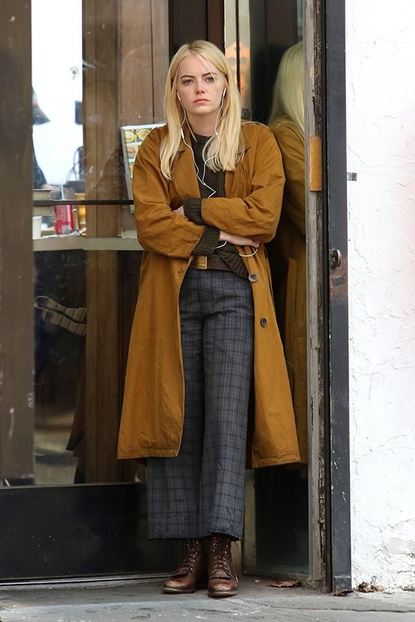 Emma Stone durante el rodaje de la serie 'Maniac'