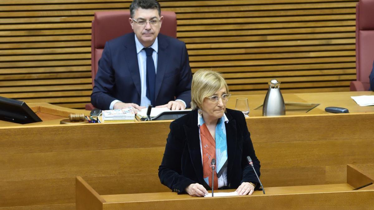 Ana Barceló en su comparecencia en Les Corts.