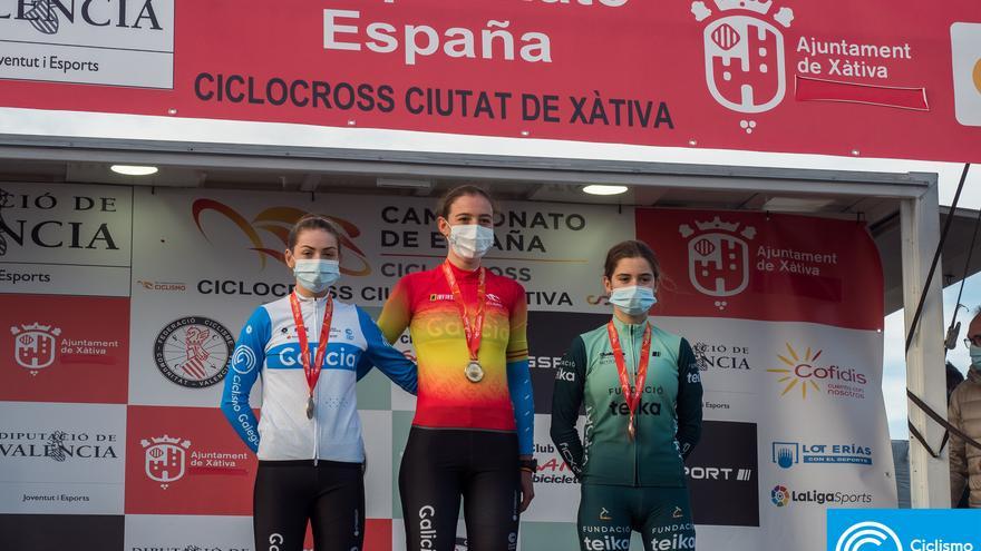 As cadetes lideran o repóker de medallas do ciclocrós galego no segundo día do Campionato de España