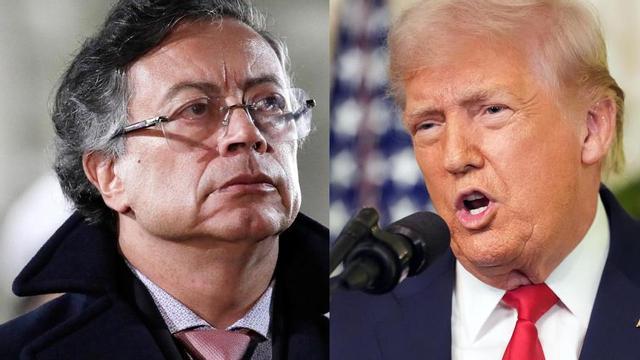 El presidente colombiano, Gustavo Petro, y su homólogo estadounidense, Donald Trump.