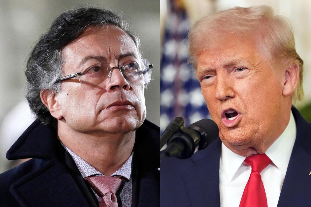 El presidente colombiano, Gustavo Petro, y su homólogo estadounidense, Donald Trump.