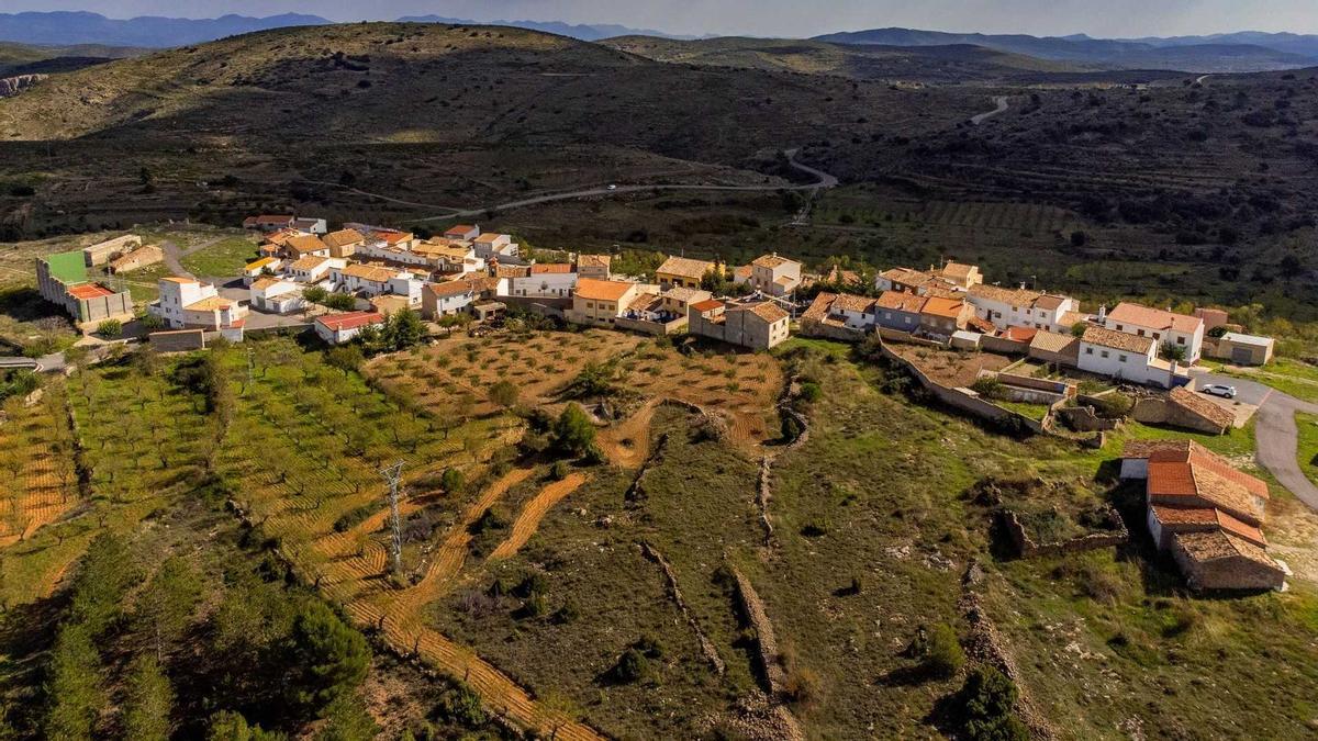 Vista aérea del pueblo de Castellón donde siempre hace viento.