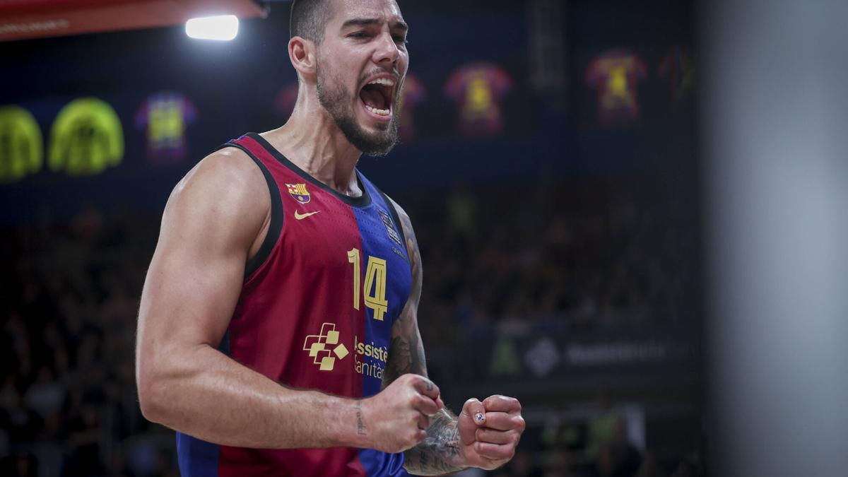 Willy Hernangómez celebra una canasta