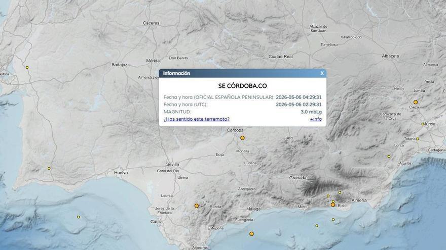 Un terremoto de 3 grados con epicentro en el sureste de Córdoba alerta a varios vecinos de la barriada de Santa Cruz