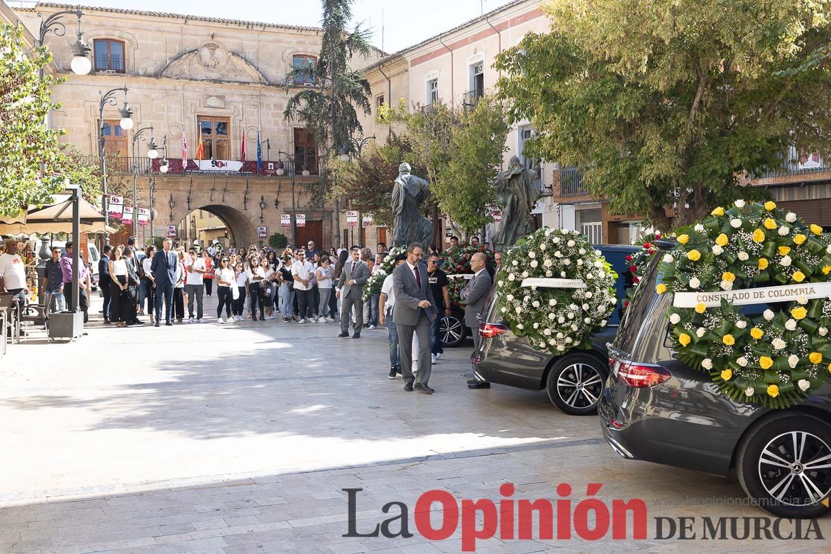 Imágenes del funeral en Caravaca de algunas de las víctimas del incendio en las discotecas de Murcia