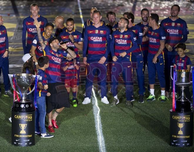 La fiesta del Doblete en el Camp Nou