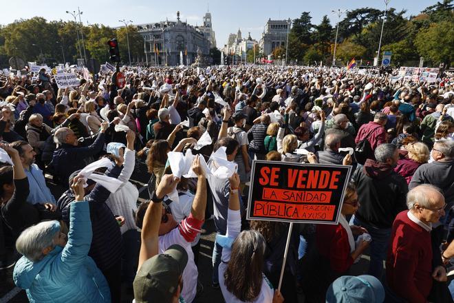 Manifestación en Madrid en defensa de la sanidad pública