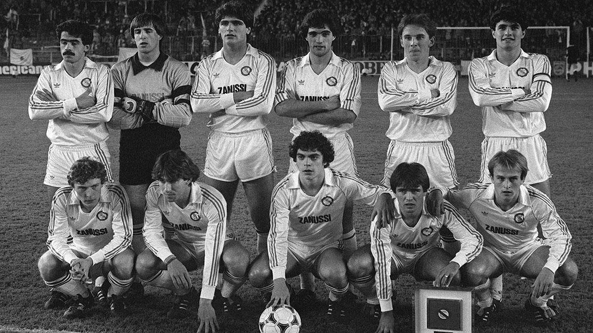 Ochotorena, en un partido del Real Madrid de 'la quinta del Buitre', en 1984