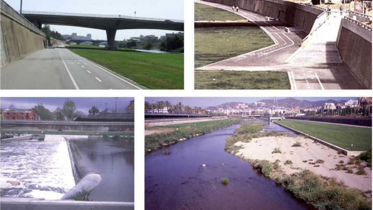 Sobre estas líneas, parque «inundable» del Besòs y el Túria lleno por las lluvias. | JOSÉ MANUEL LÓPEZ/LEVANTE-EMV