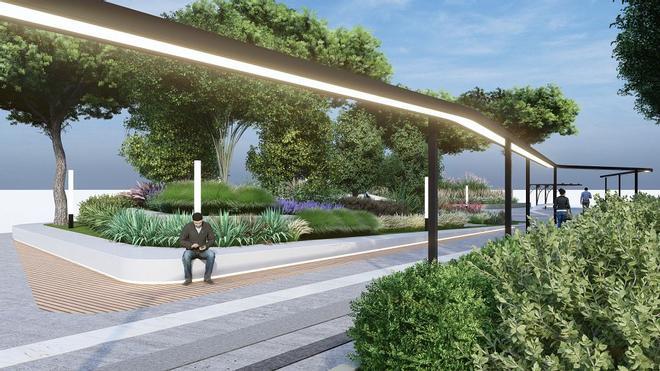 Así será el bulevar peatonal sobre las vías en Santiago el Mayor