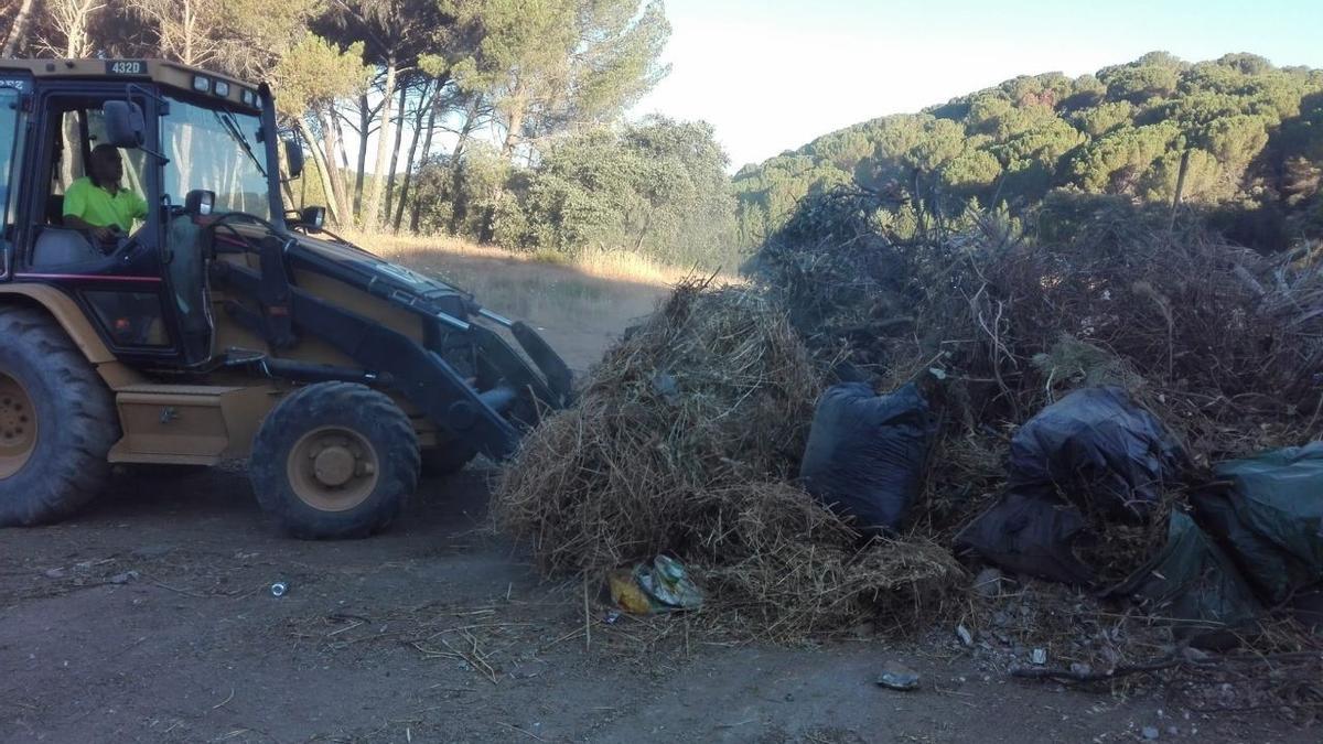 Una pala mecánica enviada por Sadeco a limpiar.