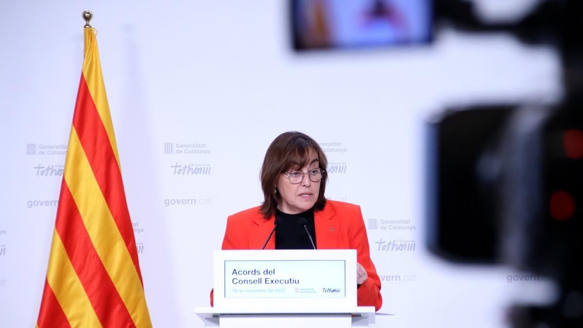 La portavoz del Govern, Sílvia Paneque, en rueda de prensa este martes