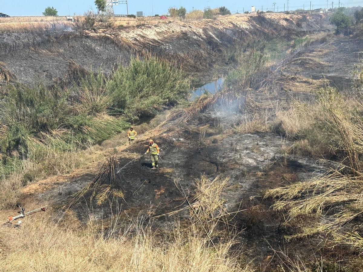 Barranco de Torrent que se ha visto afectado por las llamas de un incendio que han calcinado cinco hectáreas.