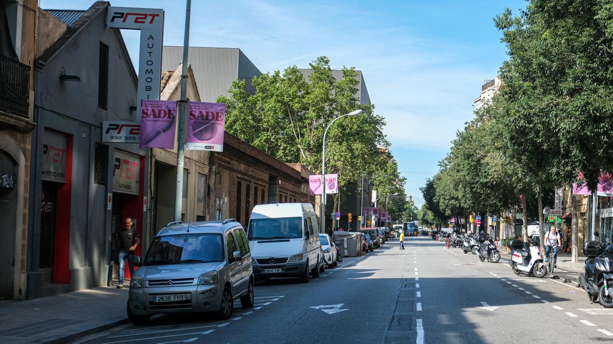 Vista de Consell de Cent a la altura de Dos de Maig, tramo que se remodelará por completo como fachada norte de Glòries