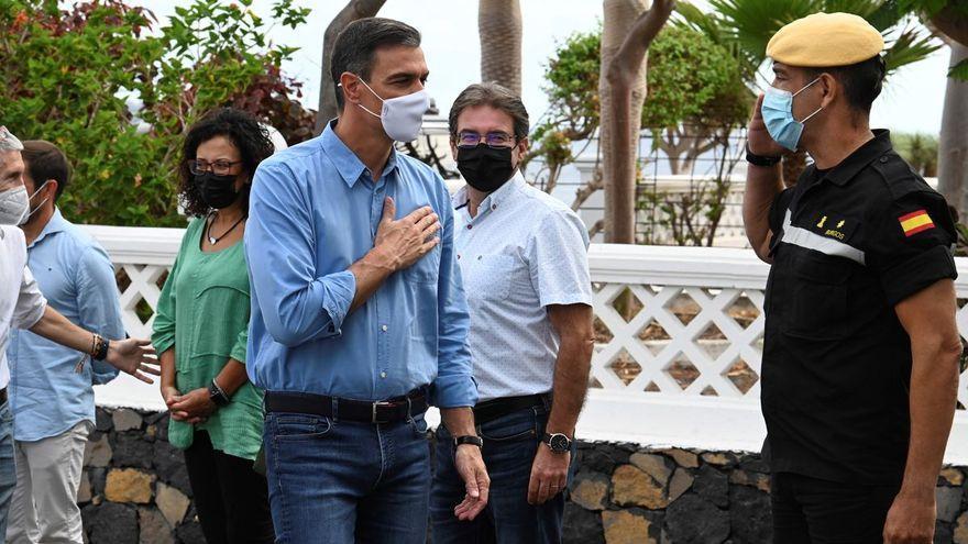 Pedro Sánchez durante una visita anterior a La Palma.