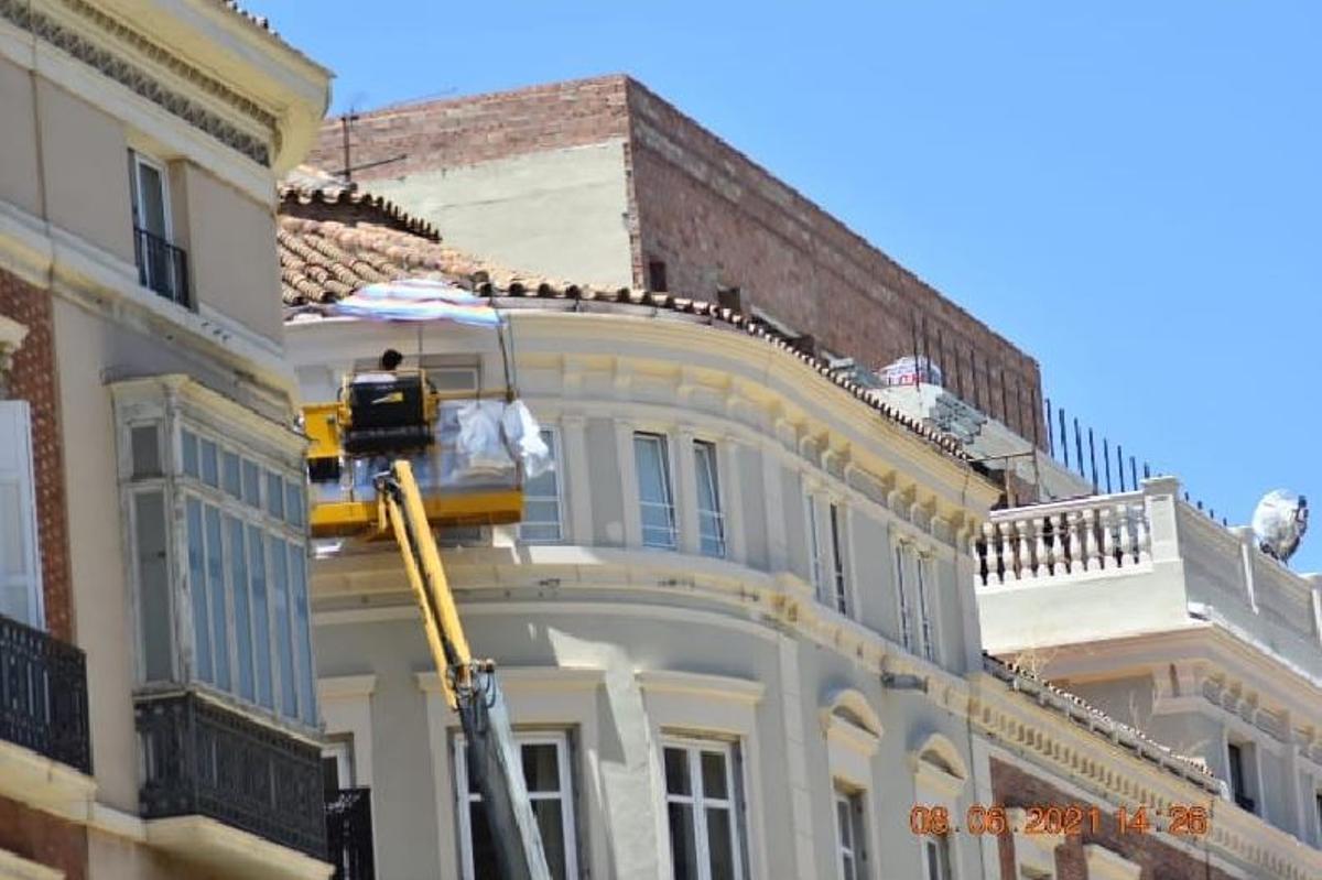 Las obras desde calle Larios.