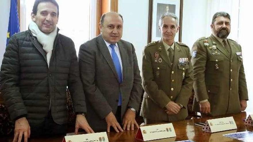 García-Luengo, Gil, de Miguel y Sánchez, en rueda de prensa. // A. H.