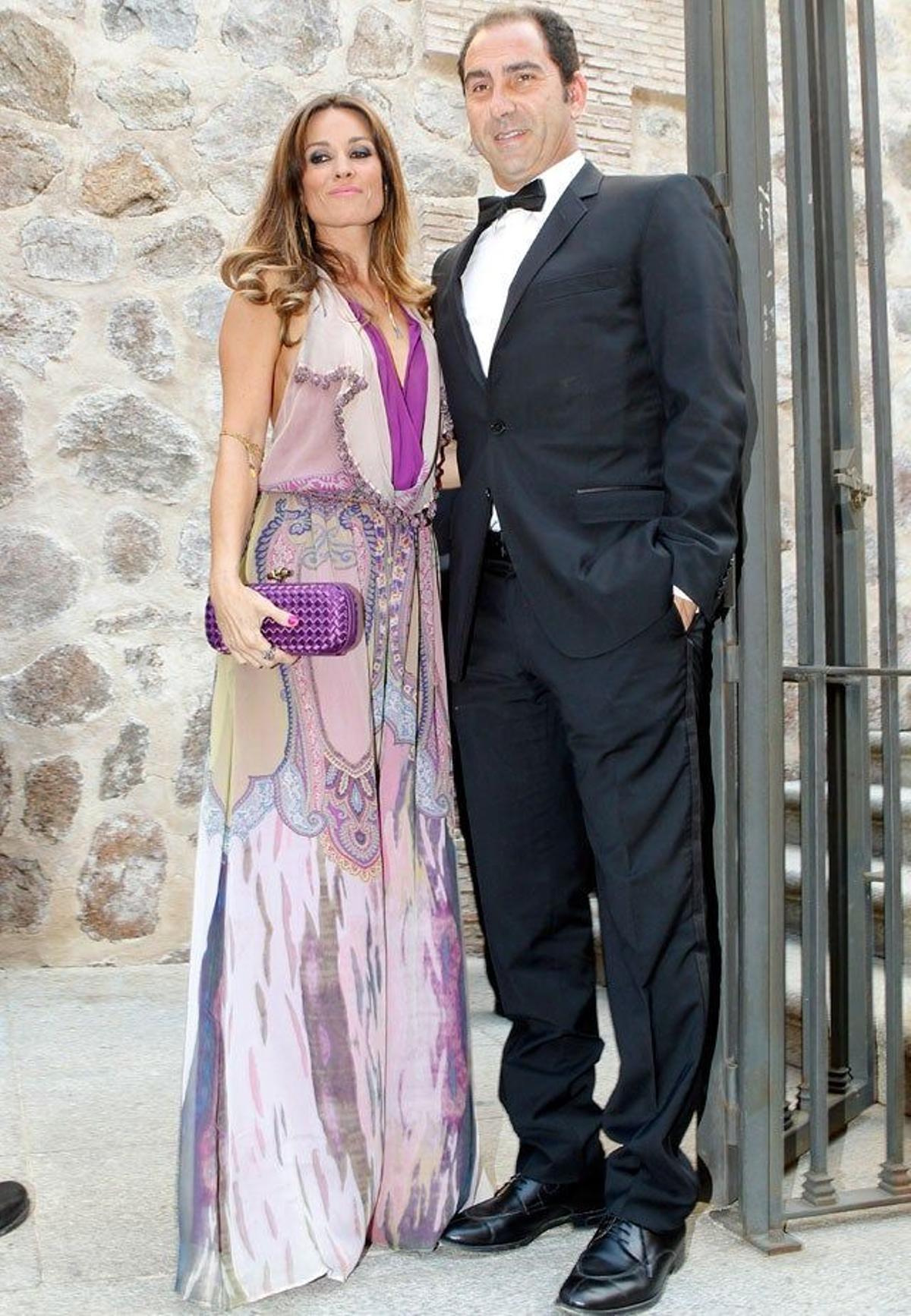 Albert Costa y Cristina Ventura llegando a la boda de Feliciano López y Alba Carrillo