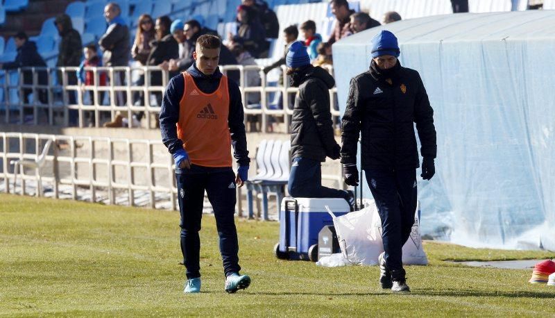 Entrenamiento a puerta abierta del Real Zaragoza en La Romareda