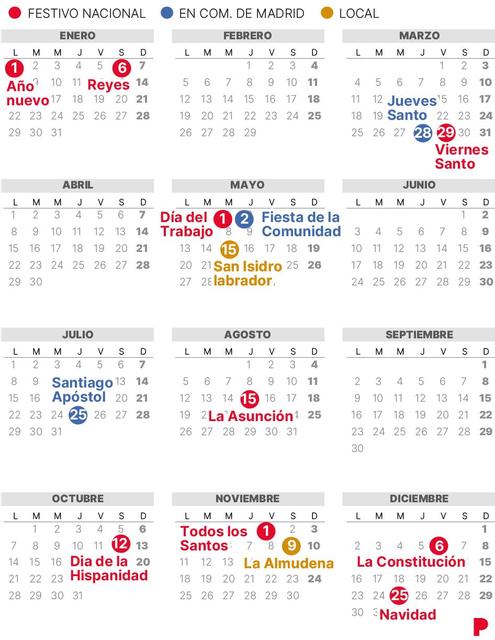 Calendario Laboral Madrid 2024