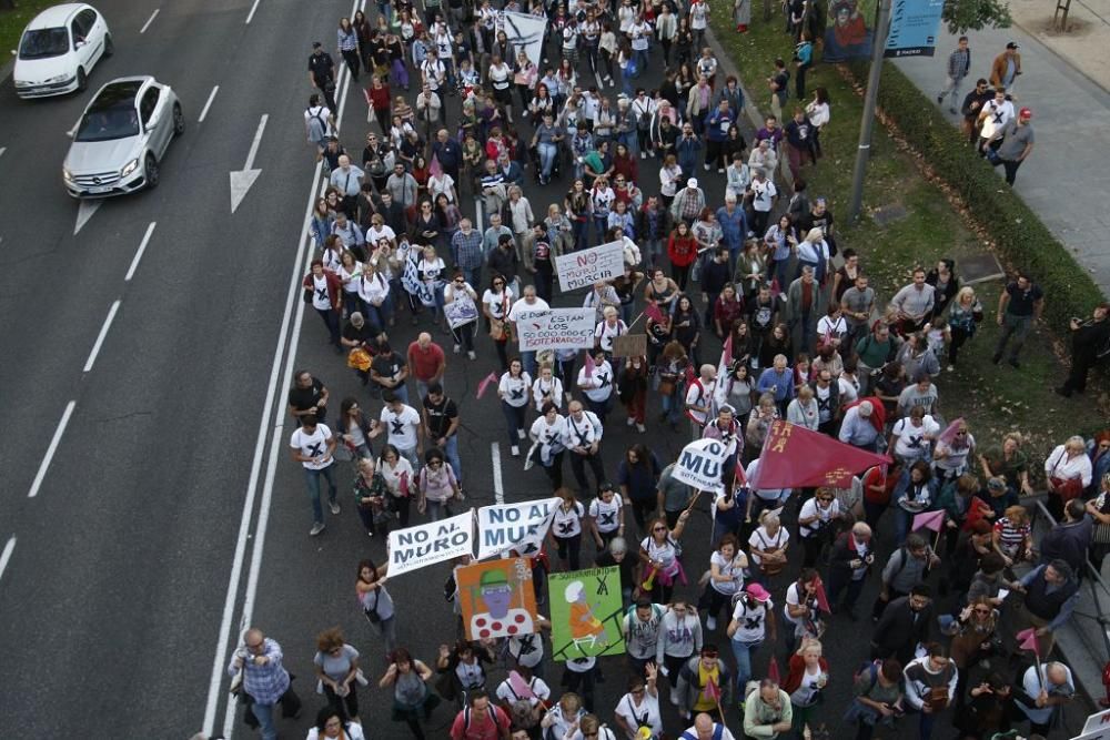 Manifestación contra el muro de Murcia en Madrid