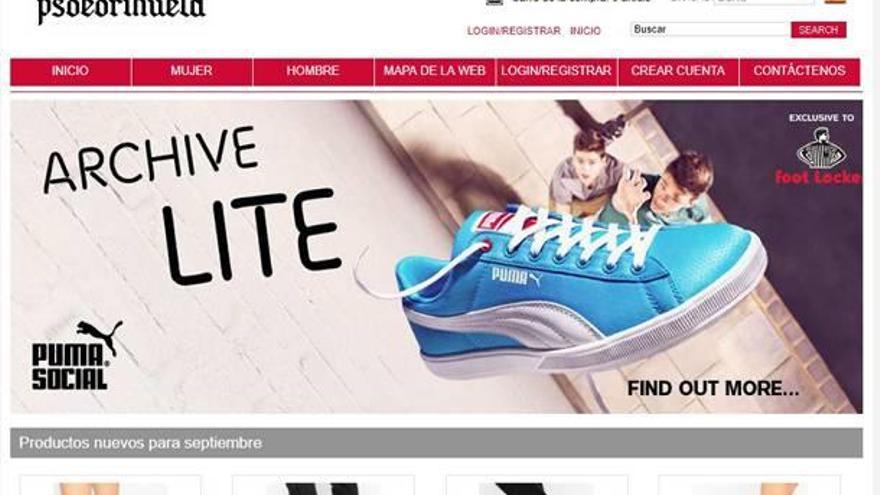 La web PSOEOrihuela se dedica a vender zapatos