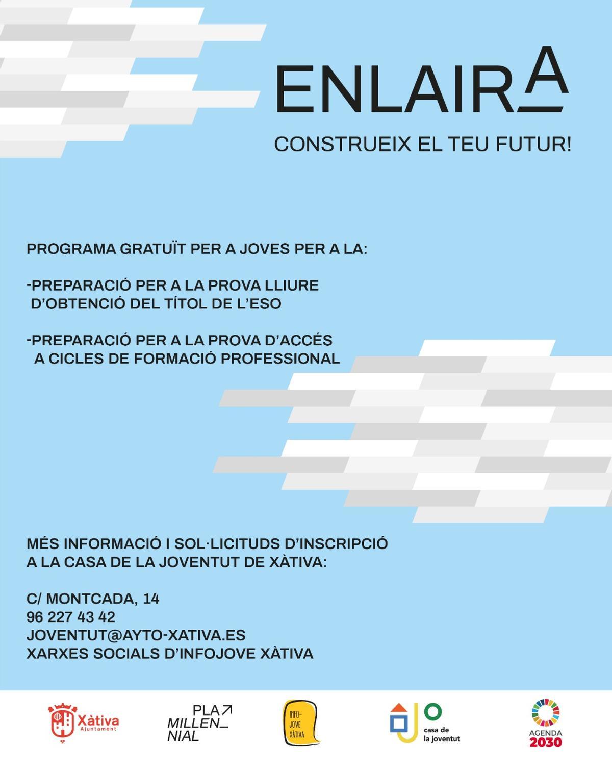 Xàtiva lanza el programa ENLAIRA para favorecer la inclusión educativa, social y laboral en la ciudad