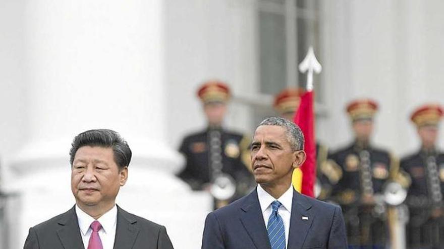 El president xinès, Xi Jinping, i el d&#039;EUA, Barack Obama, a la Casa Blanca